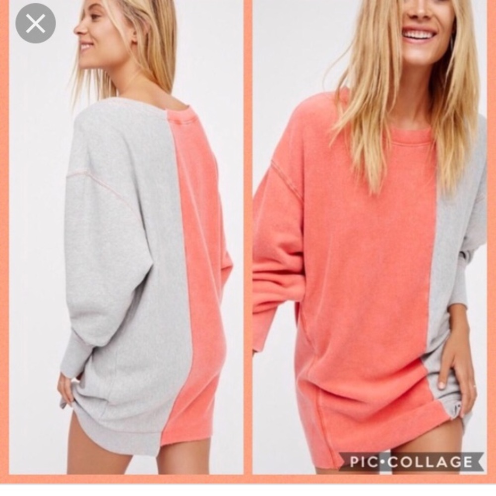 Free people oversized duel color sweatshirt